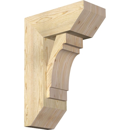 Merced Slat Rough Sawn Bracket W/ Offset Brace, Douglas Fir, 8W X 18D X 26H